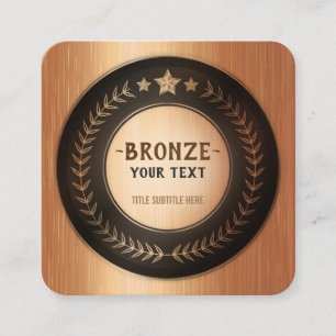 INDIVIDUELL BEDRUCKTE DIY-MEDAILLE Bronze Champion Quadratische Visitenkarte