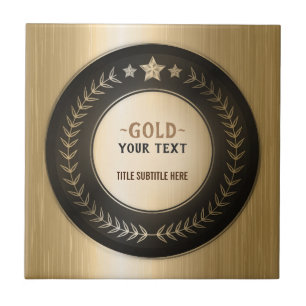 INDIVIDUELL BEDRUCKTE DIY-MEDAILLE Gold #1 Champio Fliese