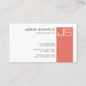 Individuell Berufliches, modernes Monogram Busine Visitenkarte (Rückseite)