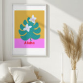Individuell eingerichtete Aloha helle Farben Moder Poster