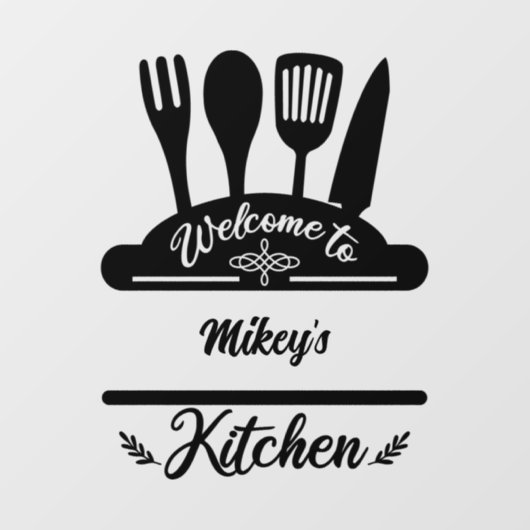 Individuell eingerichtete Küche Fensteraufkleber (Blatt)