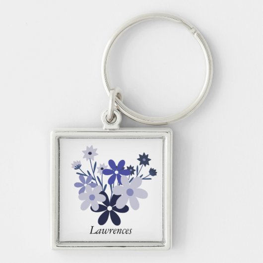 Individuell elegante Blautöne lila violett Schlüsselanhänger (Vorne)