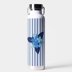 Individuell elegante Blumenstreifen monochromatisc Trinkflasche