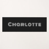 Individuell elegante minimale Schwarz-Weiß Yogamatte (Vorderseite (Horizontal))