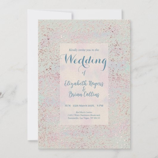 Individuell elegante, moderne Hochzeit mit Kupfer Einladung (Vorderseite)