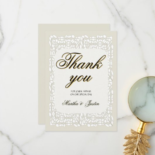 Individuell elegante, moderne, mit einem Karton we Dankeskarte (Vorderseite/Rückseite Beispiel)