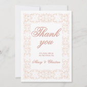 Individuell elegante rosa Spitzen dank Karren Dankeskarte (Vorderseite)