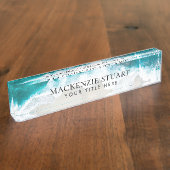 Individuell eleganter Beruflicher moderner Strand Namensplakette (Seite)