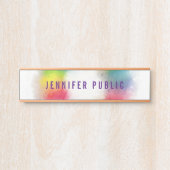 Individuell farbenfrohe Vorlage Moderner Eleganter Türschild (Vorderseite )