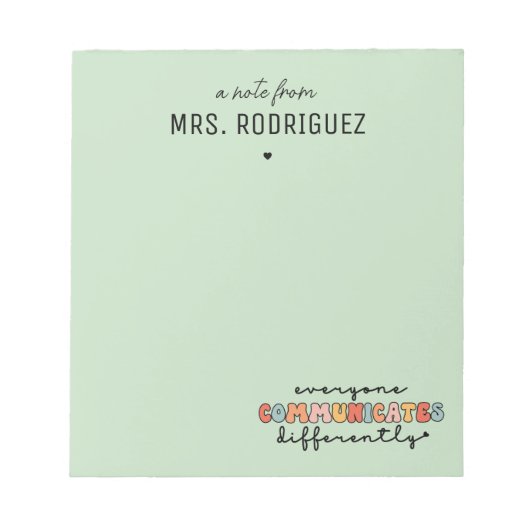 Individuell farbige Kommunikation Notizblock (Vorderseite)