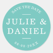 Individuell farblich Stilvolles modernes Paar Save Runder Aufkleber (Vorderseite)