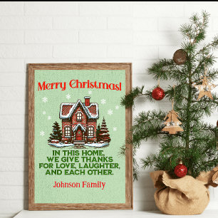 Individuell gemütliches Weihnachtsgebäck Hütte Fam Poster