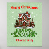 Individuell gemütliches Weihnachtsgebäck Hütte Fam Poster (Vorne)