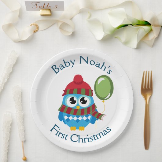 Individuell gestaltbare Baby's First Christmas Pap Pappteller (Hochzeit)
