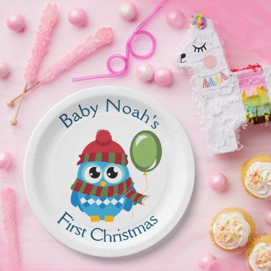 Individuell gestaltbare Baby's First Christmas Pap Pappteller (Party)