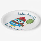 Individuell gestaltbare Baby's First Christmas Pap Pappteller (Schrägansicht)