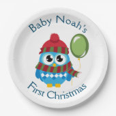 Individuell gestaltbare Baby's First Christmas Pap Pappteller (Vorderseite)