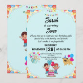 Individuell gestaltbare bunte Geburtstagsparty Einladung (Vorne/Hinten)