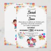 Individuell gestaltbare bunte Geburtstagsparty Einladung (Vorne/Hinten)