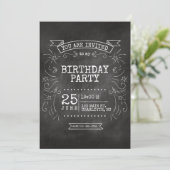 Individuell gestaltbare Chalkboard zum Geburtstag Einladung (Stehend Vorderseite)