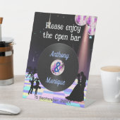 Individuell gestaltbare Disco Hochzeitsmarke Sockelschild (In SItu)