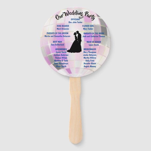 Individuell gestaltbare Disco-Hochzeitsprogramme Fächer (Rückseite)