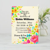 Individuell gestaltbare Einladung zum Geburtstag f (Stehend Vorderseite)