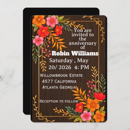 Individuell gestaltbare Einladung zum Geburtstag f (Vorne/Hinten)