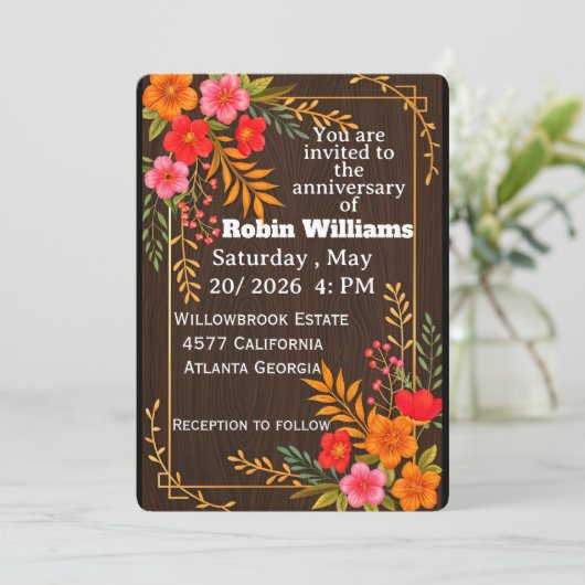 Individuell gestaltbare Einladung zum Geburtstag f (Stehend Vorderseite)