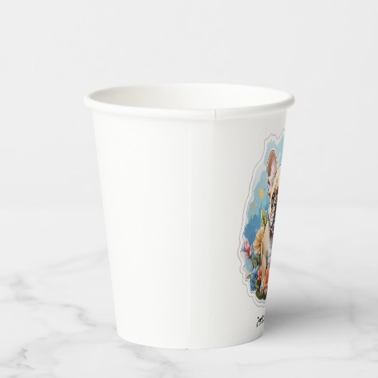 Individuell gestaltbare Frenchie im Garten Pappbecher (Rechts)