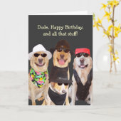 Individuell gestaltbare Funny Birthday Labradors & Karte (Gelbe Blume)