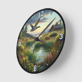 Individuell gestaltbare Mallard über einem ruhigen Runde Wanduhr (Winkel)