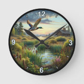 Individuell gestaltbare Mallard über einem ruhigen Runde Wanduhr (Vorderseite)