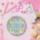 Individuell gestaltbare Minty Bunny Bliss Plate 🐰 Pappteller (Party)