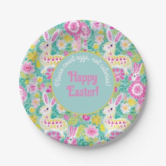 Individuell gestaltbare Minty Bunny Bliss Plate 🐰 Pappteller (Vorderseite)