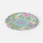 Individuell gestaltbare Minty Bunny Bliss Plate 🐰 Pappteller (Schrägansicht)