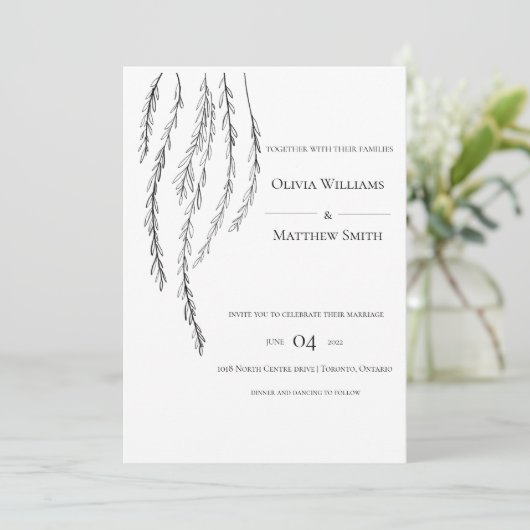 Individuell gestaltbare, moderne Hochzeitseinladun Einladung (Stehend Vorderseite)