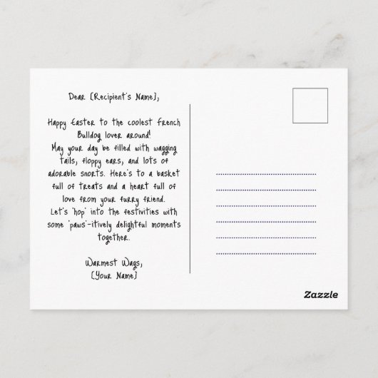 Individuell gestaltbare 🐶 Osterfreude mit Furry F Postkarte (Rückseite)