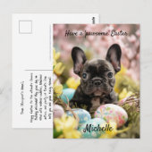 Individuell gestaltbare 🐶 Osterfreude mit Furry F Postkarte (Vorne/Hinten)