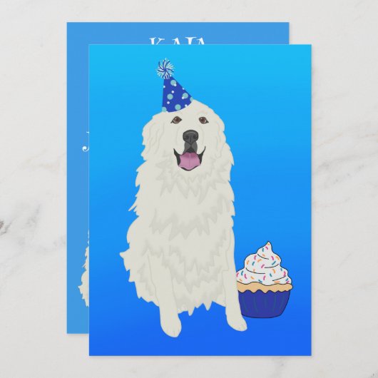 Individuell gestaltbare Pyrenäen zum Geburtstag Einladung (Vorne/Hinten)