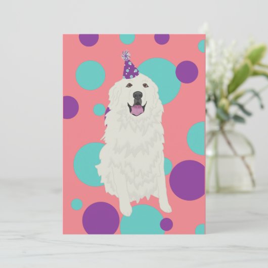 Individuell gestaltbare Pyrenäen zum Geburtstag Einladung (Stehend Vorderseite)