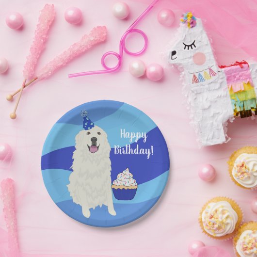 Individuell gestaltbare Pyrenäen zum Geburtstag Pappteller (Party)