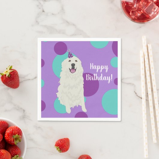 Individuell gestaltbare Pyrenäen zum Geburtstag Serviette (Beispiel)