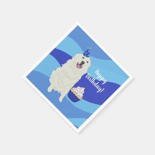 Individuell gestaltbare Pyrenäen zum Geburtstag Serviette (Ecke)