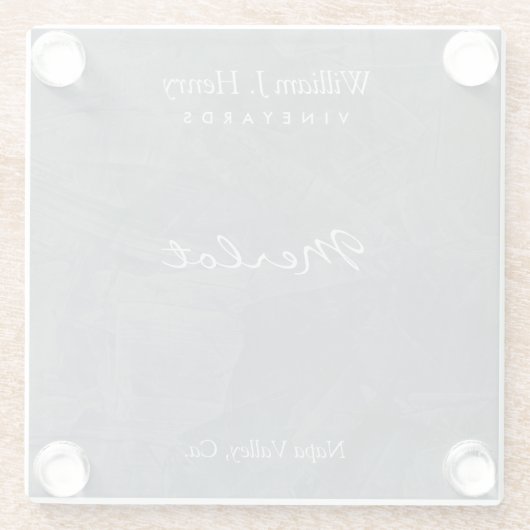 Individuell gestaltbare Schieferwanderwege Unterse Glasuntersetzer (Rückseite)