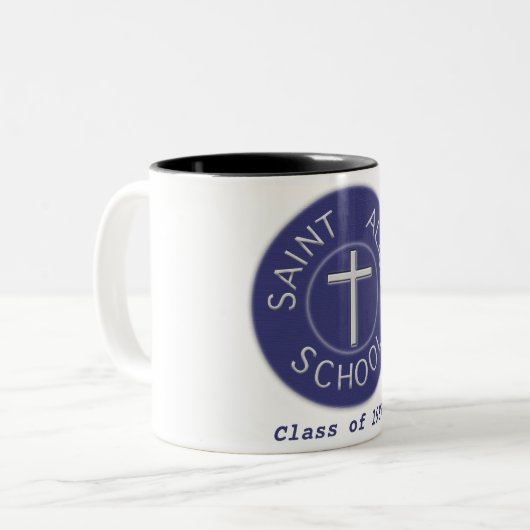 Individuell gestaltbare St. Alice School Tradition Zweifarbige Tasse (Vorderseite Links)
