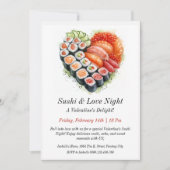 Individuell gestaltbare Sushi & Liebe Night Einlad Einladung (Vorderseite)