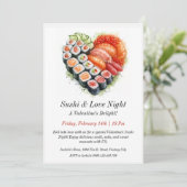 Individuell gestaltbare Sushi & Liebe Night Einlad Einladung (Stehend Vorderseite)