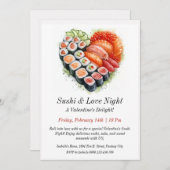 Individuell gestaltbare Sushi & Liebe Night Einlad Einladung (Vorne/Hinten)