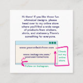 Individuell gestaltbare Visitenkarte für Werbezwec (Rückseite)